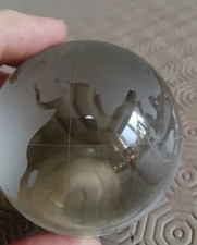 Etched Glass Globe Paperweight