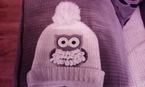 New beige cute owl hat - hat, one