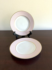Raynaud Limoges CRINOLINE Pink White Set 2 Bread Plates Porcelain MINT