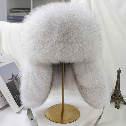 Men winter fur bomber hat - bomber,