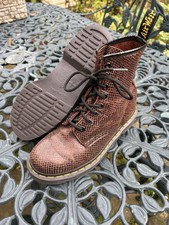 Dr. Martens 1460 Pascal Brown Gloss Snake Python Print Soft LeatherBoots Size 5
