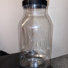 3800ml Clear Plastic Traditional Style Sweet Jars with Black Caps