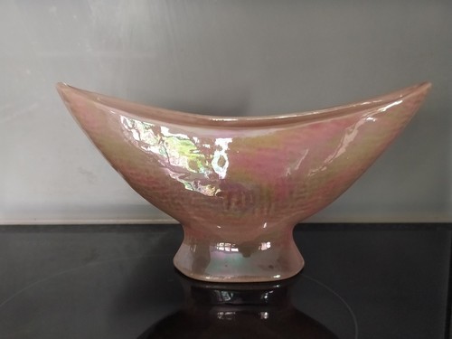 Pink lustre ware mantel vase - pink,