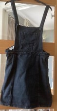 Black Denim Pinafore. Size 14