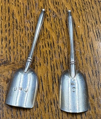 Pair danish silver salt - pair,