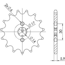 Pitch sprocket 420 z 14 - sprocket,