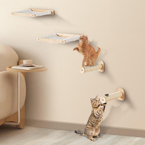 Wall mounted cat shelves - wall,
