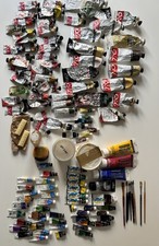 Job Lot Used Assorted Oil Acrylic Paint Various Sizes Daler Rowney Art Materials