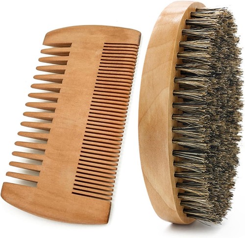 Beard brush comb set men - brush,