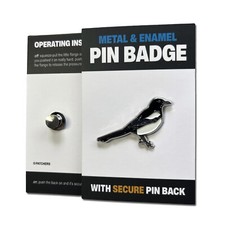 Metal & Enamel Magpie Bird Pin