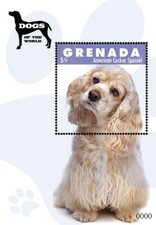 DOGS OF THE WORLD / Dog Stamp Sheet (American Cocker Spaniel) 2012 Grenada