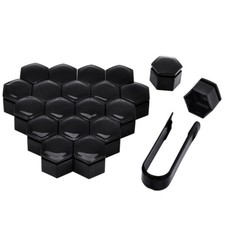20X 17mm Black Alloy Wheel Nut