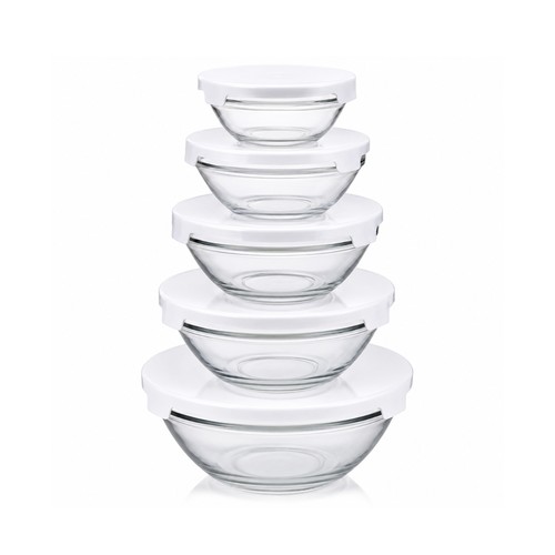 Glass bowl container set - glass,