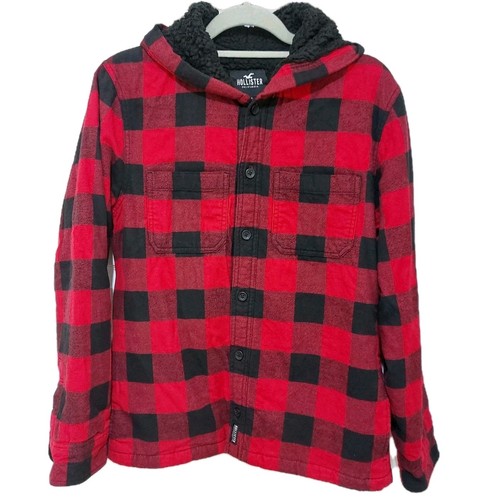 Hollister shacket mens red - hollister,