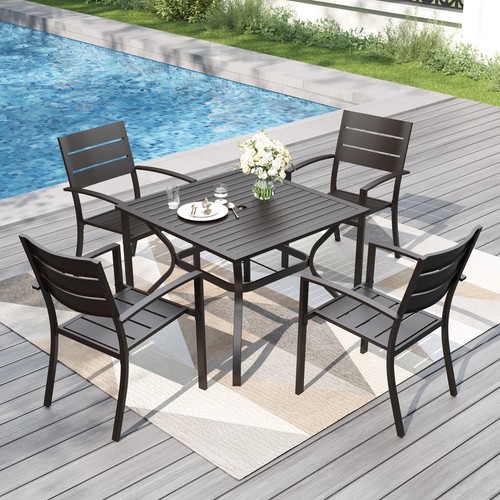 Pcs patio dining set outdoor - 5,