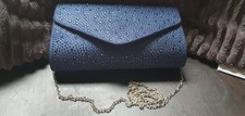  Navy Blue Glitter Clutch Bag