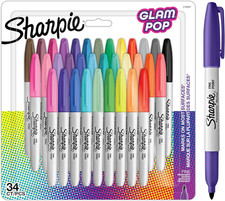 Sharpie Glam Pop Permanent Markers | Fine Point for Bold Details | Assorted Vibr
