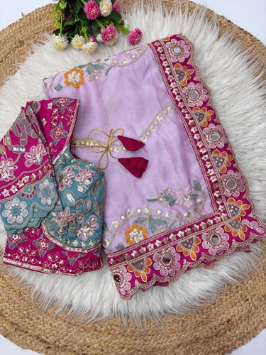 Soft rangoli silk fabric - silk, with