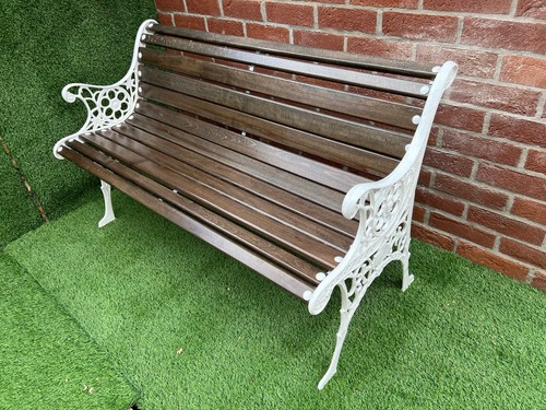 Rustic cast iron garden bench - rustic,