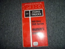 1981 Ford F100 F150 F250 F350 Pickup Truck Owner Operator Manual User Guide xo