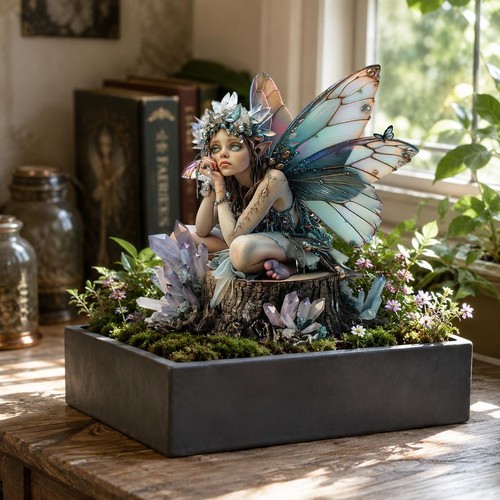 Acrylic winged fairy garden - acrylic,