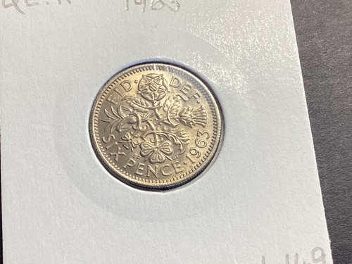 1963 sixpence q elizabeth - q,