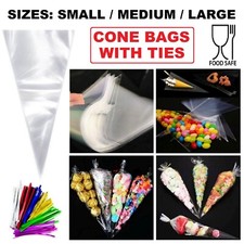 Clear Sweet Cone Bags Small