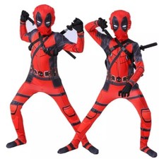 Deadpool Costume Cosplay Kids Bodysuit Boys Children's Day Fancy Dress Party