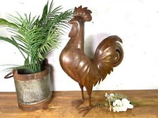 Large Rustic Reclaimed Recycled Metal Rooster Chicken Garden Sculpture Ornament