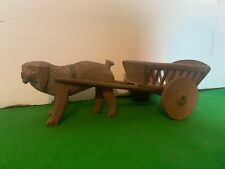 Item - Dog pulling it's cart, wooden carving, about 1890