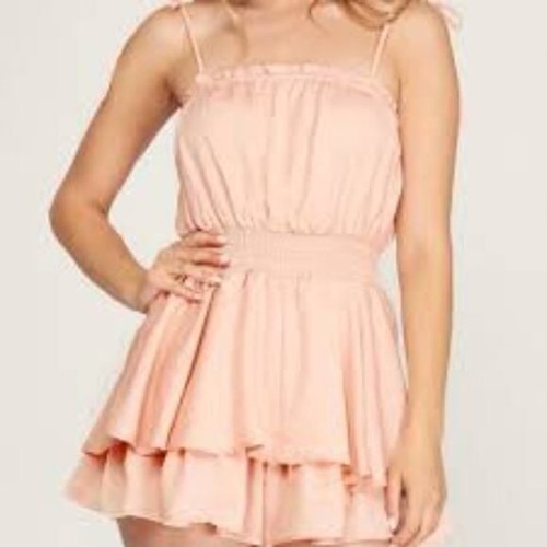 She sky peachy pink romper - &, romper!