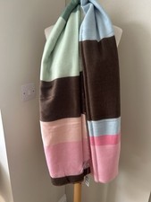 Oliver Bonas Printed Colour Block Stripe Scarf Rrp £38 Bnwt