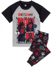WWE Grey Wrestlers Photographic Print Short Sleeve Long Leg Pyjama Set Boys