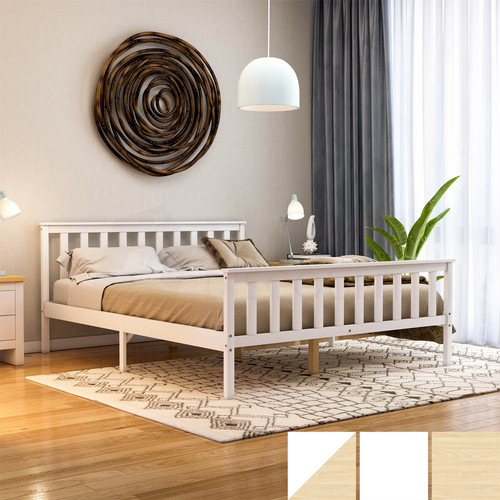 Wooden bed frame solid - wooden,