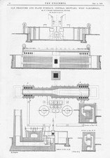 HARTLEPOOL Gas Producer & Plate Furnace at Central Shipyard Antique Print 1889
