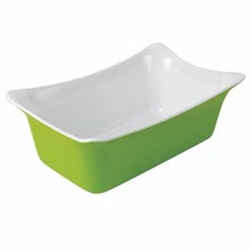 Fleur Crock 2Lt (1/4) Green/White Perfect for Hot or Cold Food - 265x162x100mm