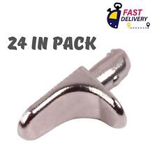 24 x STEEL SHELF SUPPORTS METAL 5mm PLUG IN STUD PEGS PINS FOR IKEA CABINETS