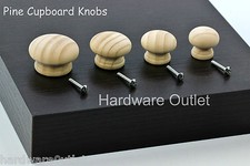 WOODEN PINE KNOBS Turned Cupboard Cabinet Drawer Door knob  - 4 Sizes available