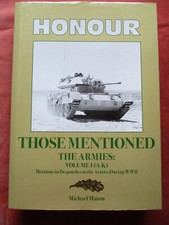 HONOUR. THOSE MENTIONED IN DESPATCHES. THE ARMIES.  WW2.  A-K.   MICHAEL MATON.