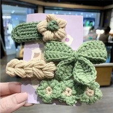 Handmade Crochet Hair Clip Set