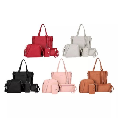 4pcs ladies faux leather - leather, tote
