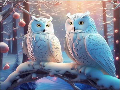 Tile mural snowy white - snowy,