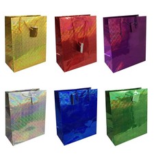 3 X Holographic Shiny Bags Anniversary XMAS Birthday Party Return Gifts Hand Bag