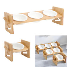 Adjustable Double Bowl Dog Cat Feeder Elevated Raised Stand Feeding Food Pet UK