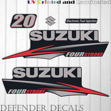 Suzuki 20hp Four Stroke outboard engine decal sticker set kit reproduction 20 HP