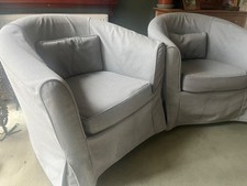 IKEA Tub Chairs Pair Grey