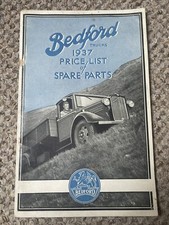 BEDFORD TRUCKS 1937 PRICE LIST OF SPARE PARTS CATALOGUE 12 cwt to 3 ton - RARE