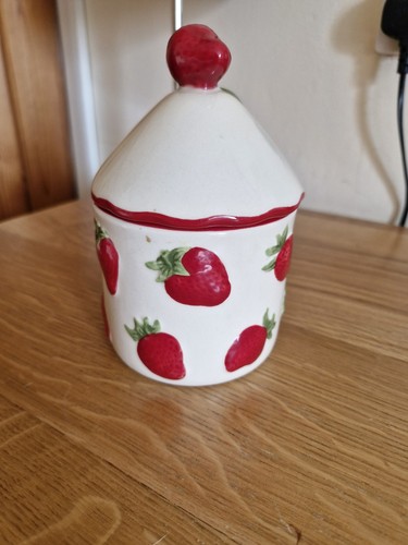 Ceramic strawberry jam pot - strawberry,