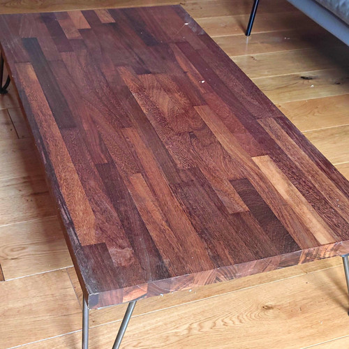 Rectangular dark wood coffee - wood,
