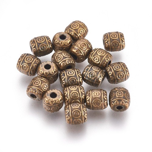 Bronze spacer beads barrel - bronze,